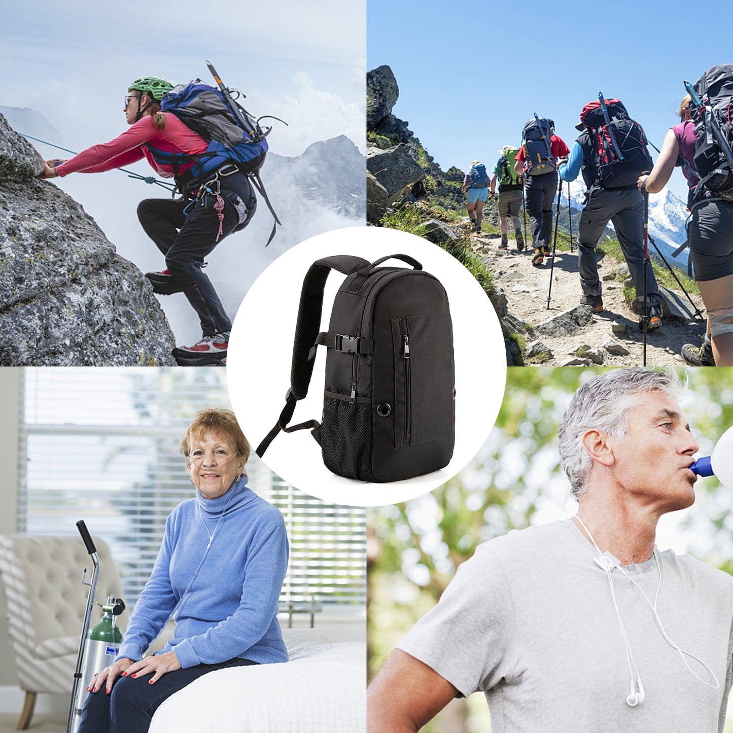 Oxygen Tank Backpack, Portable Oxygen Cylinder Carrying Bag, Ideal for Daily Basis, Shopping, Travel, Fits for Tank Size M2, M4/A, ML6, M6/B, M7, M9/C,
