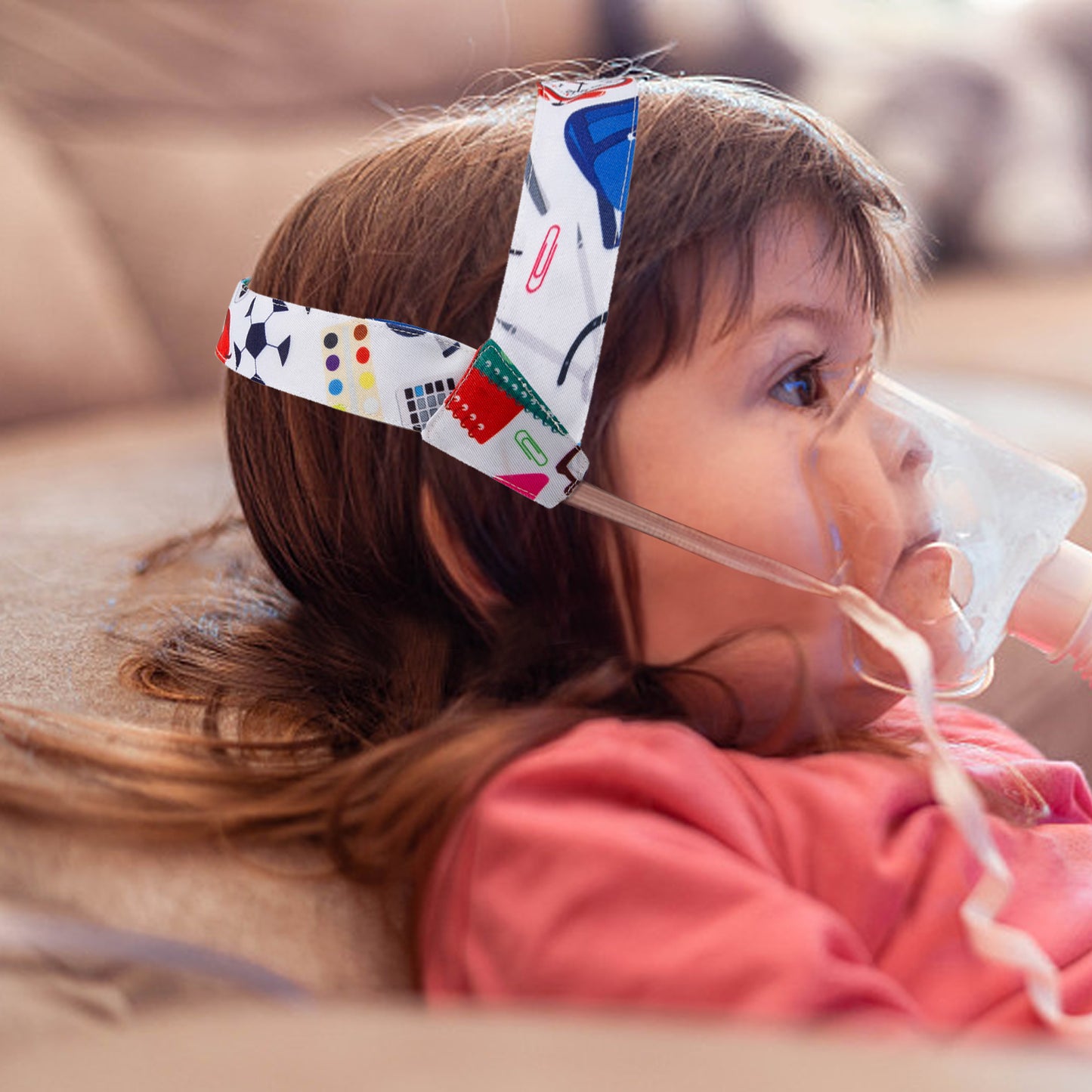 No-Slip Nebulizer Mask Head Strap for Kids,Nebulizer Mask Strap Holder for Cool Mist,Adjustable Mask Holder for Children