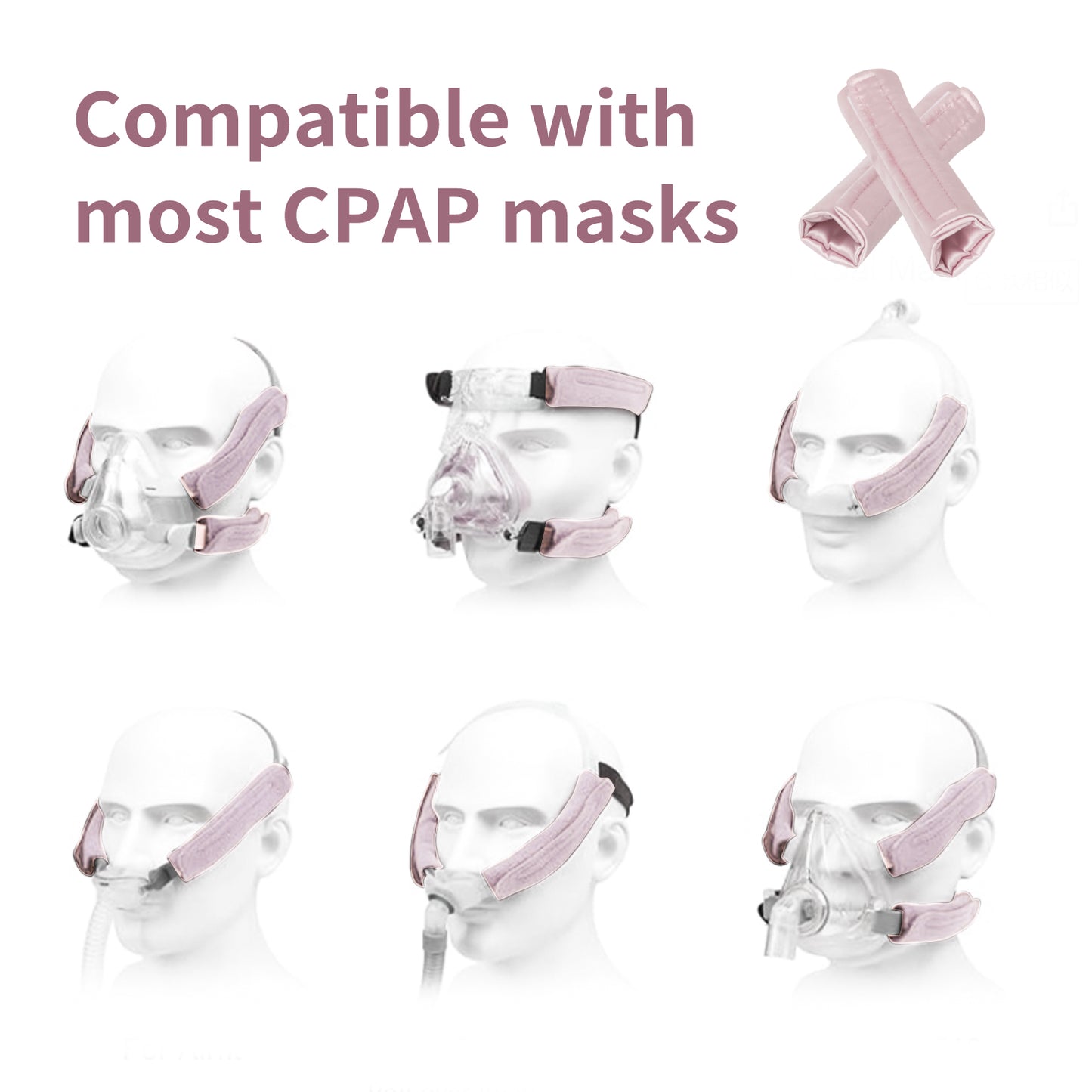 4-Packs Satin CPAP Strap Covers, CPAP Strap Comfort Pads, CPAP face Pads, Comfortable CPAP Supplies CPAP Face Cushion Universal and Comfort Silky CPAP Headgear Pads for Reducing Red Marks