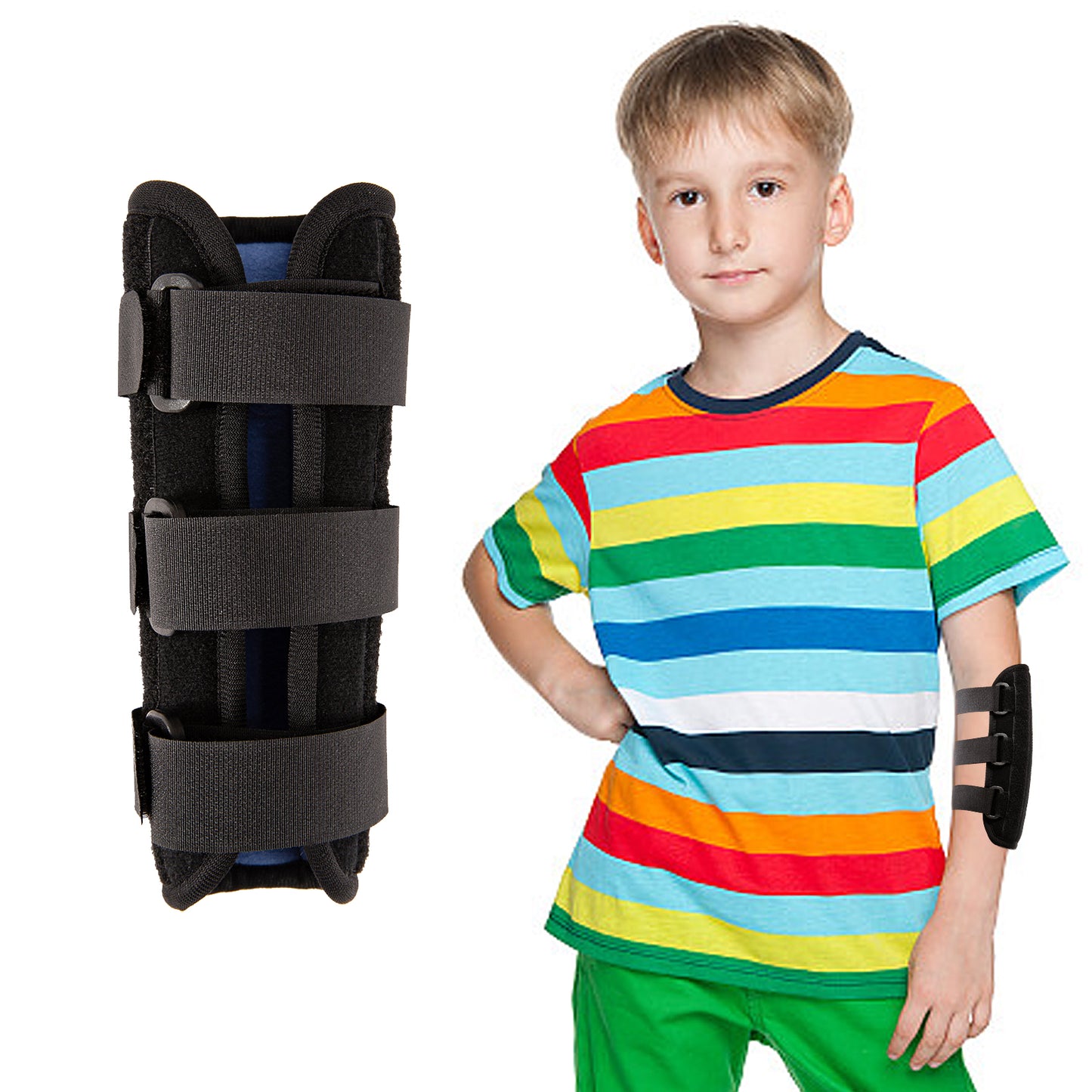 Daumen saugen Stop für Kinder, Finger saugen Guard Stop Nagelbeißen Behandlung für Kleinkinder, Nagelbeißer Stopper Prävention Anti Nase Picking Kinder Ellbogen Immobilizer Brace, schwarz