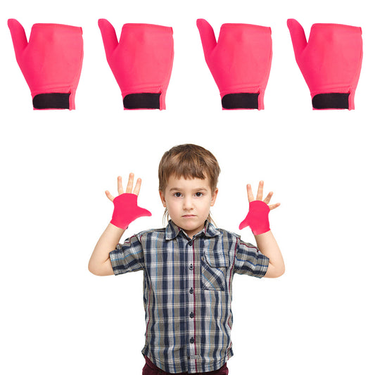 4pcs Thumb Sucking Guard Gloves Kids Chewy Compression Gloves Breathable Guard Nail Biting Gloves Kids Stop Thumb Sucking and Finger Biting