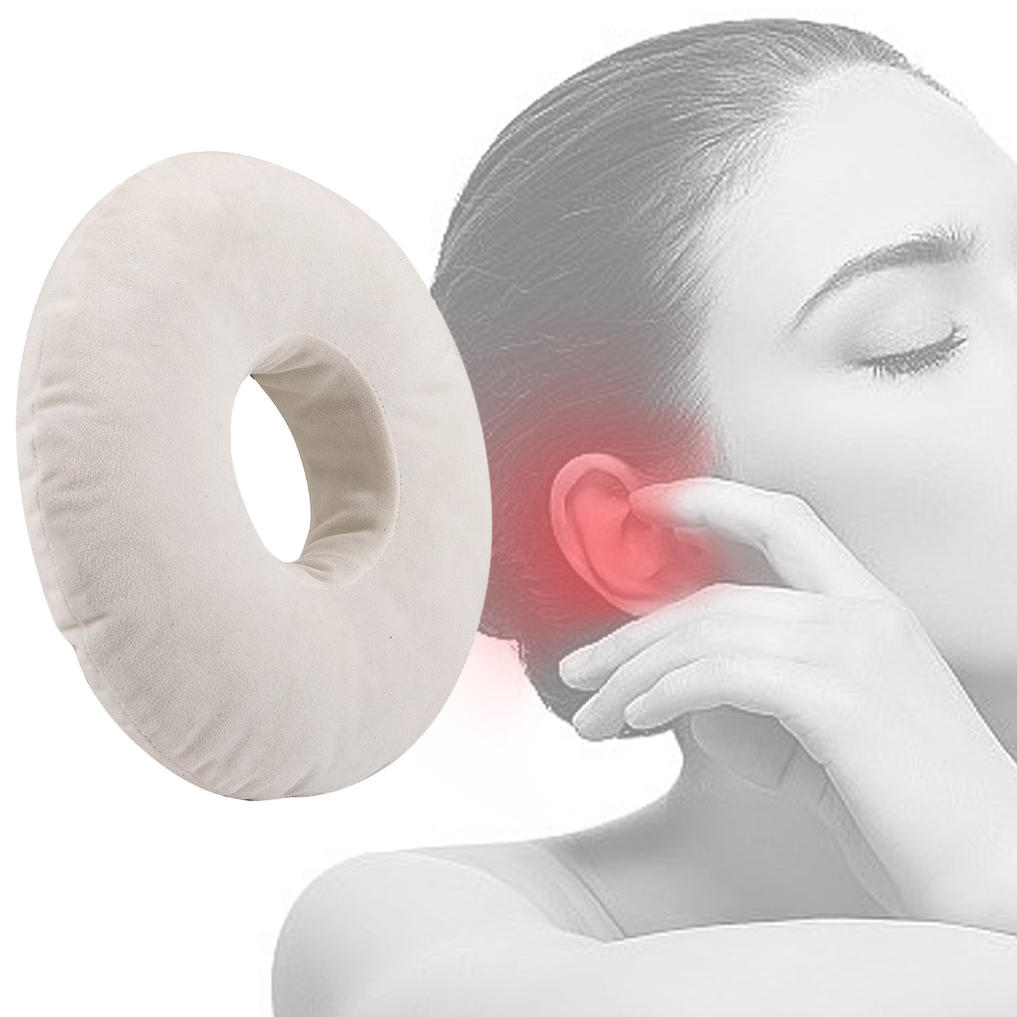 Piercing Pillow Ear Piercing Pillow for Side Sleepers Donut Pillow for Ear Piercing Ear Surgery CNH Ear Pillow with Hole for Ear Pain Relief,Reduces Ear Pressure | Earring Pillow
