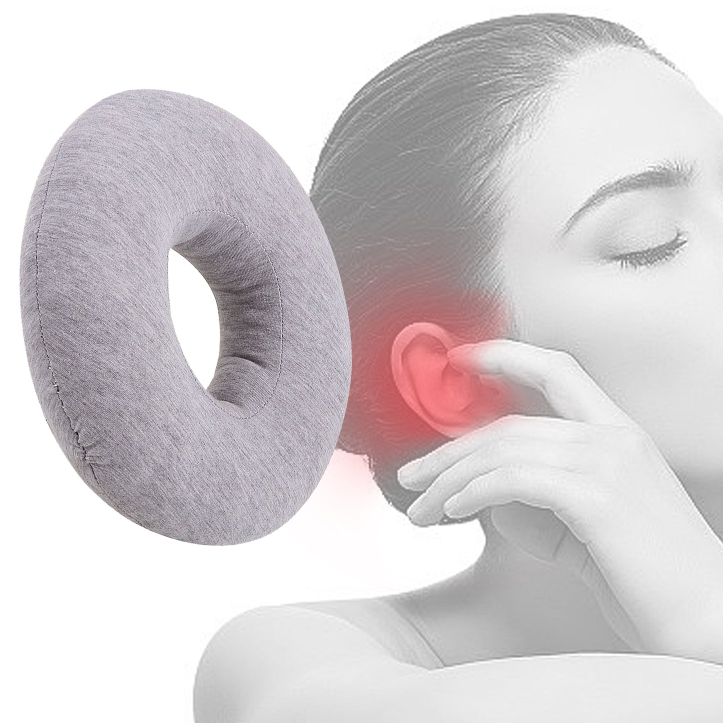 Piercing Pillow Ear Piercing Pillow for Side Sleepers Donut Pillow for Ear Piercing Ear Surgery CNH Ear Pillow with Hole for Ear Pain Relief,Reduces Ear Pressure | Earring Pillow
