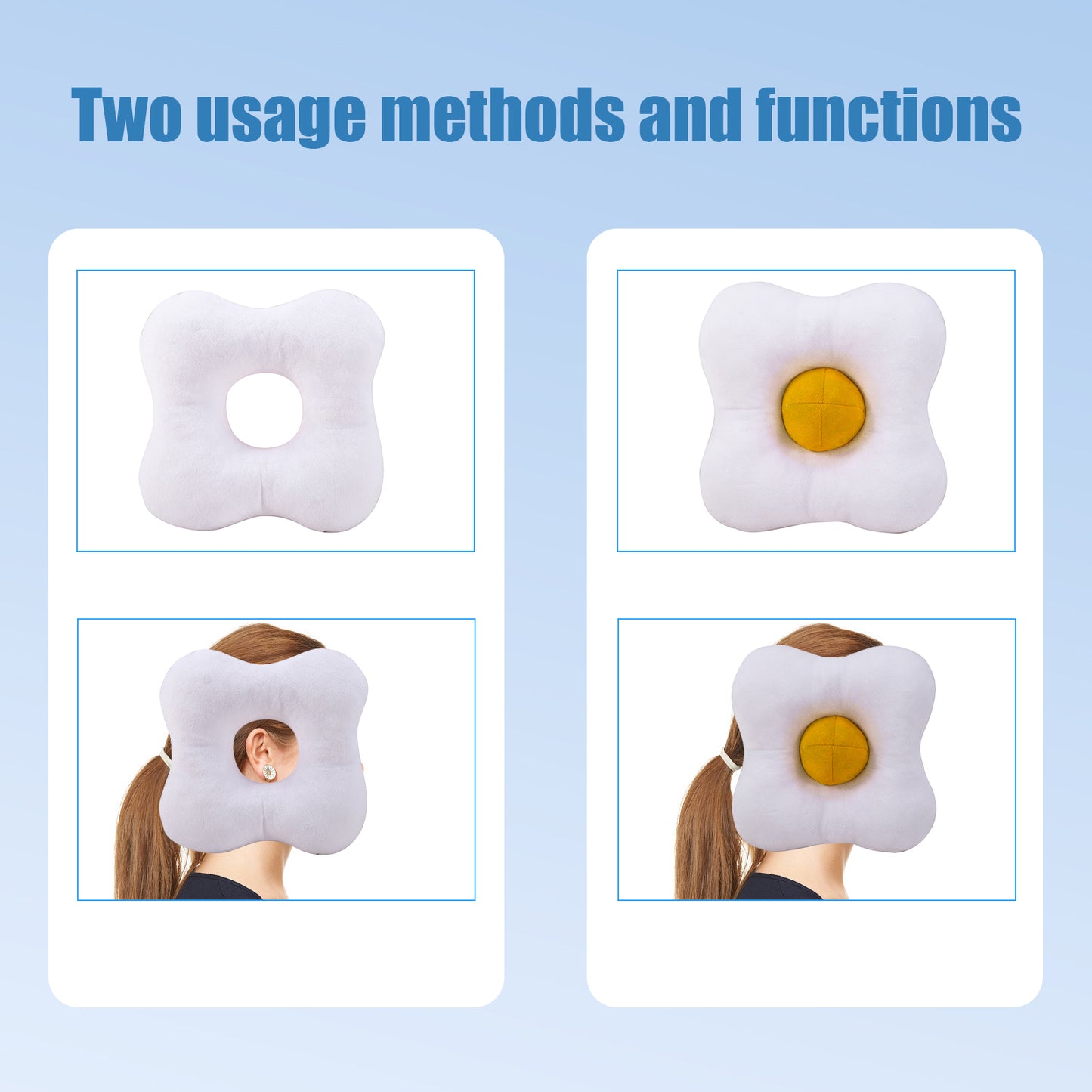 Ear Piercing Pillow for Side Sleepers Donut Pillow for Ear Piercing Ear Surgery CNH Ear Pillow with Hole for Ear Pain Relief,Reduces Ear Pressure Earring Pillow Ear Doughnut Pillow (White)