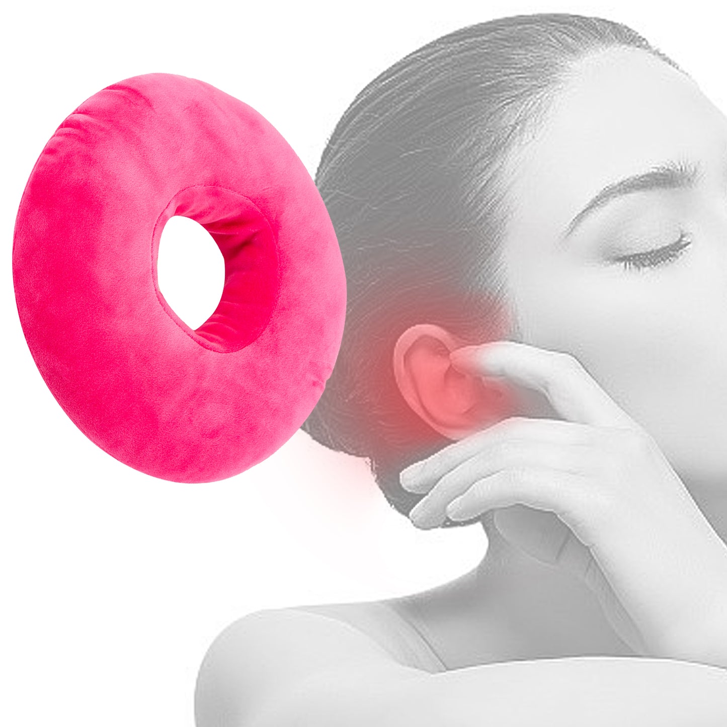Piercing Pillow Ear Piercing Pillow for Side Sleepers Donut Pillow for Ear Piercing Ear Surgery CNH Ear Pillow with Hole for Ear Pain Relief,Reduces Ear Pressure | Earring Pillow