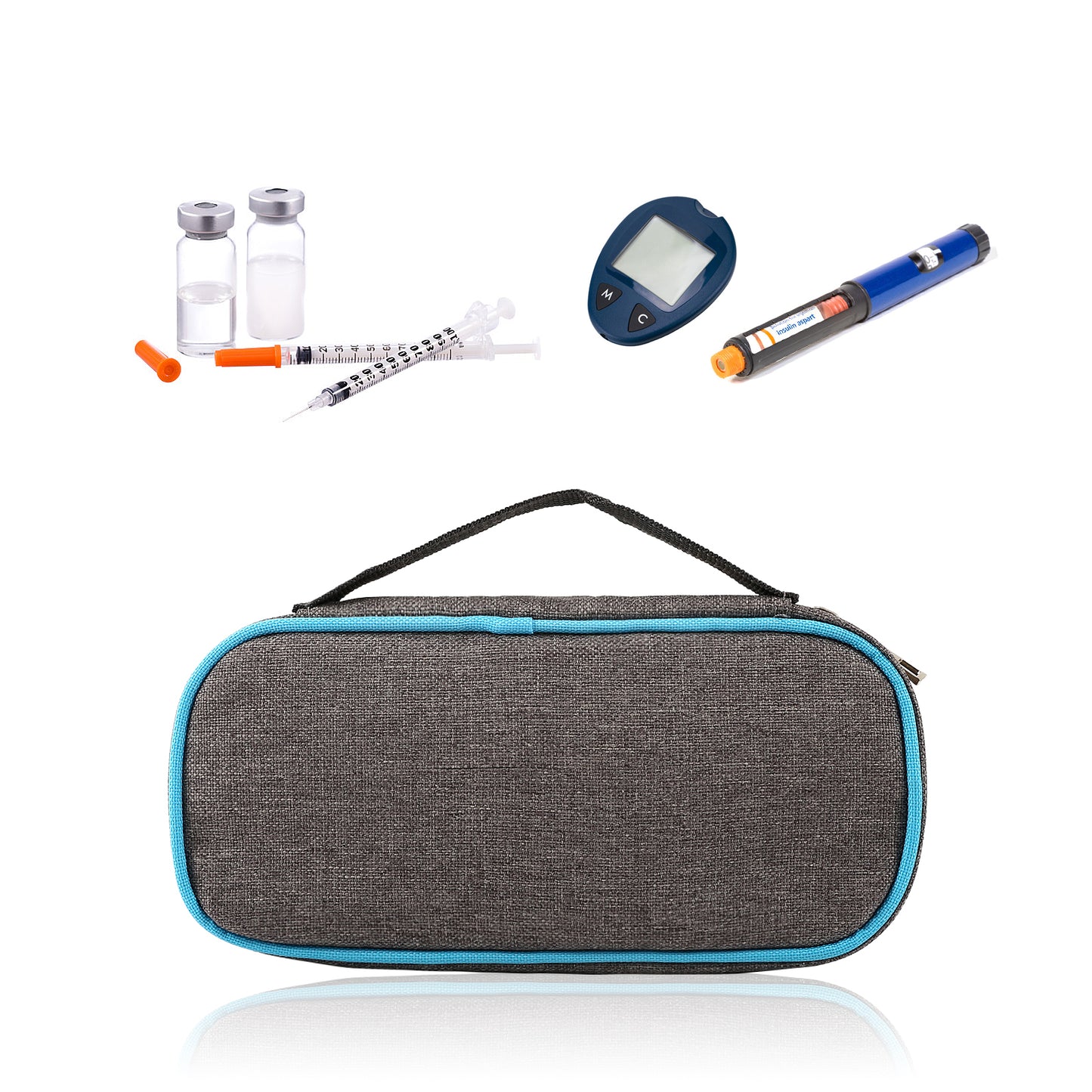 Insulin Kühltasche mit 2 Kühlakku,Diabetikertasche – Diabetiker Tasche Organizer Insulin Pen Tasche tragbare Kühltasche für Insulin, isolierte Diabetes Tasche für medizinische Reisen Draußen