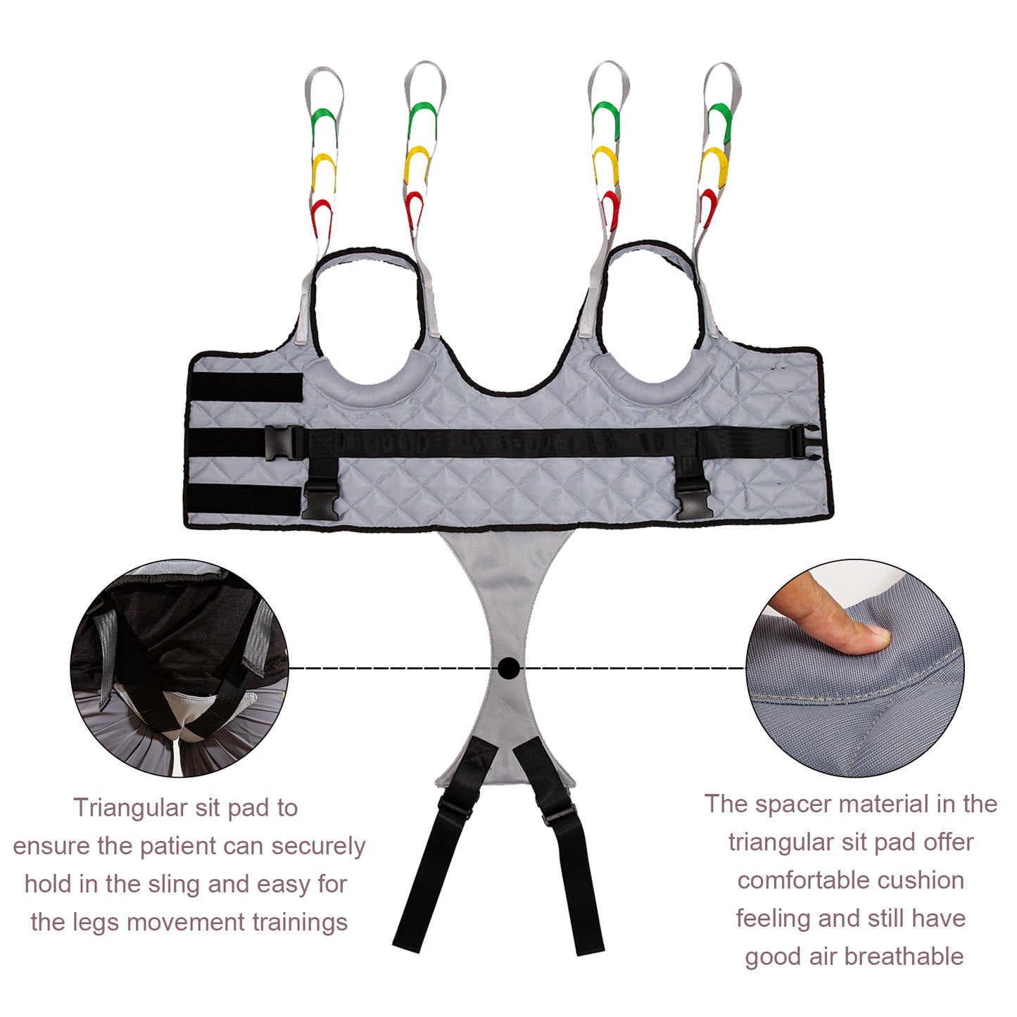 Hoyer Lift Sling for Standing Walking Aids Support Transfer Toileting,Patient Lift Sling Loading Weight 500lbs,Medical Hoist Standing Sling Adjustable Strap Aids Support Leg Training