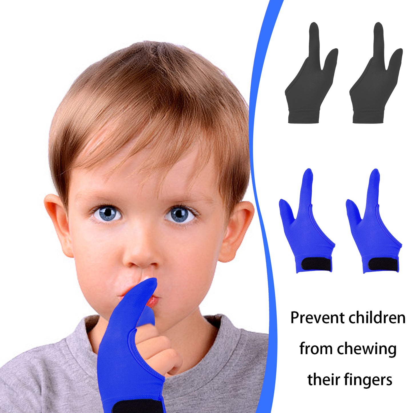 4pcs Thumb Sucking Guard Gloves Kids Chewy Compression Gloves Breathable Guard Nail Biting Gloves Kids Stop Thumb Sucking and Finger Biting