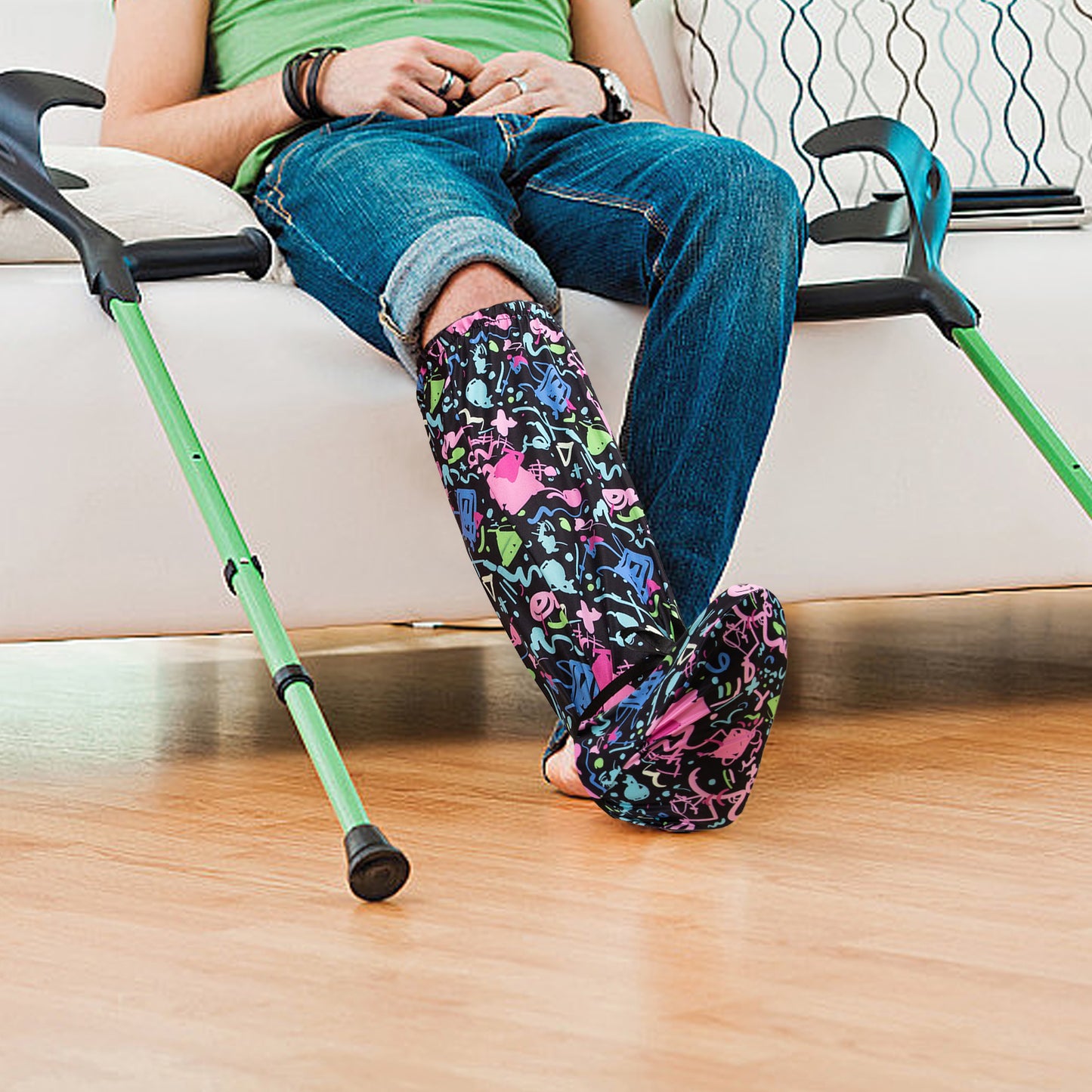 Fashionable Leg Cast Cover, Leg Cast, Sock Cast Cover Below the Knee, Cast Sock Cover for Foot Protective Leg Cast Sleeve for Foot Leg Men Women, Decorative and Washable