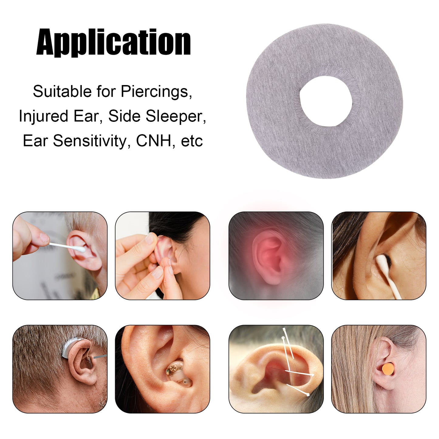 Piercing Pillow Ear Piercing Pillow for Side Sleepers Donut Pillow for Ear Piercing Ear Surgery CNH Ear Pillow with Hole for Ear Pain Relief,Reduces Ear Pressure | Earring Pillow