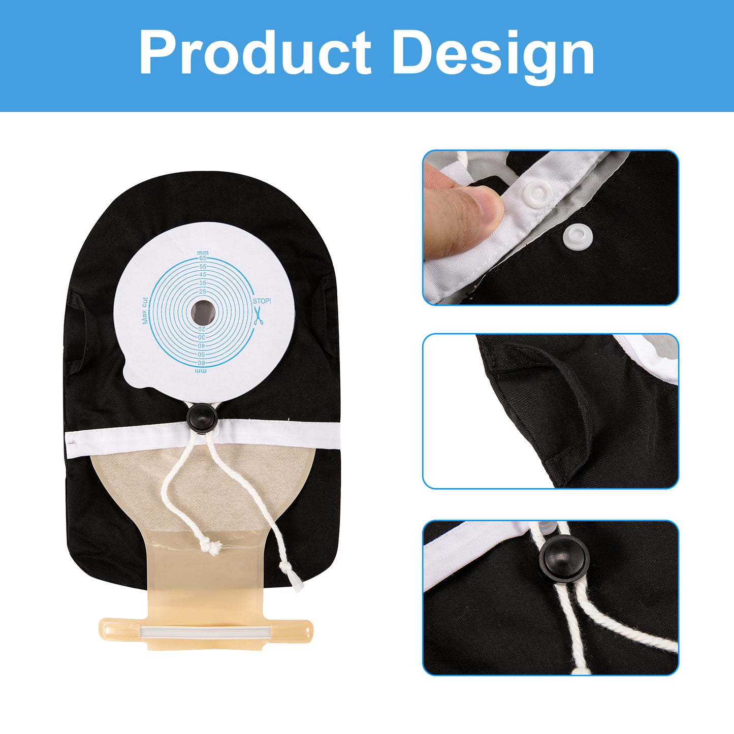 Ostomy Bag Cover,Colostomy Bag Covers,Odor Control Stretchy Bag Cover,Ostomy Wrap,Pouch Liner wih Adjustable Opening for Women Men Protective Bag for Ileostomy,Urostomy,Ostomy Supplies
