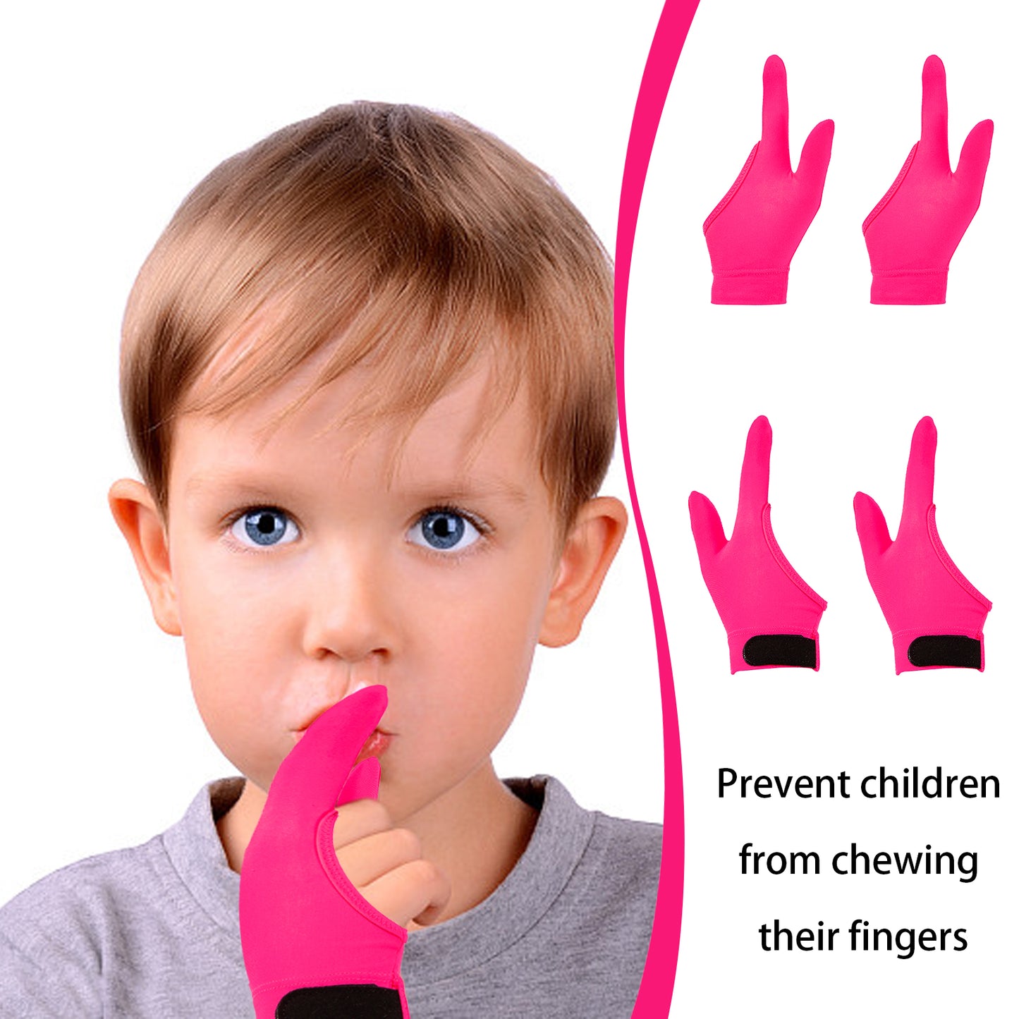 4pcs Thumb Sucking Guard Gloves Kids Chewy Compression Gloves Breathable Guard Nail Biting Gloves Kids Stop Thumb Sucking and Finger Biting