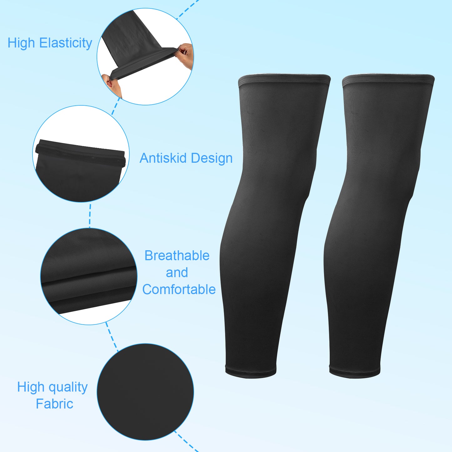 Kids Long Compression Leg Sleeves Non Slip UV Protection Thigh Calf for Youth Boy Girl Basketball,Running,Football Compression Sleeves for Legs,Leg Sleeves for Kids,Basketball Accessories for boys
