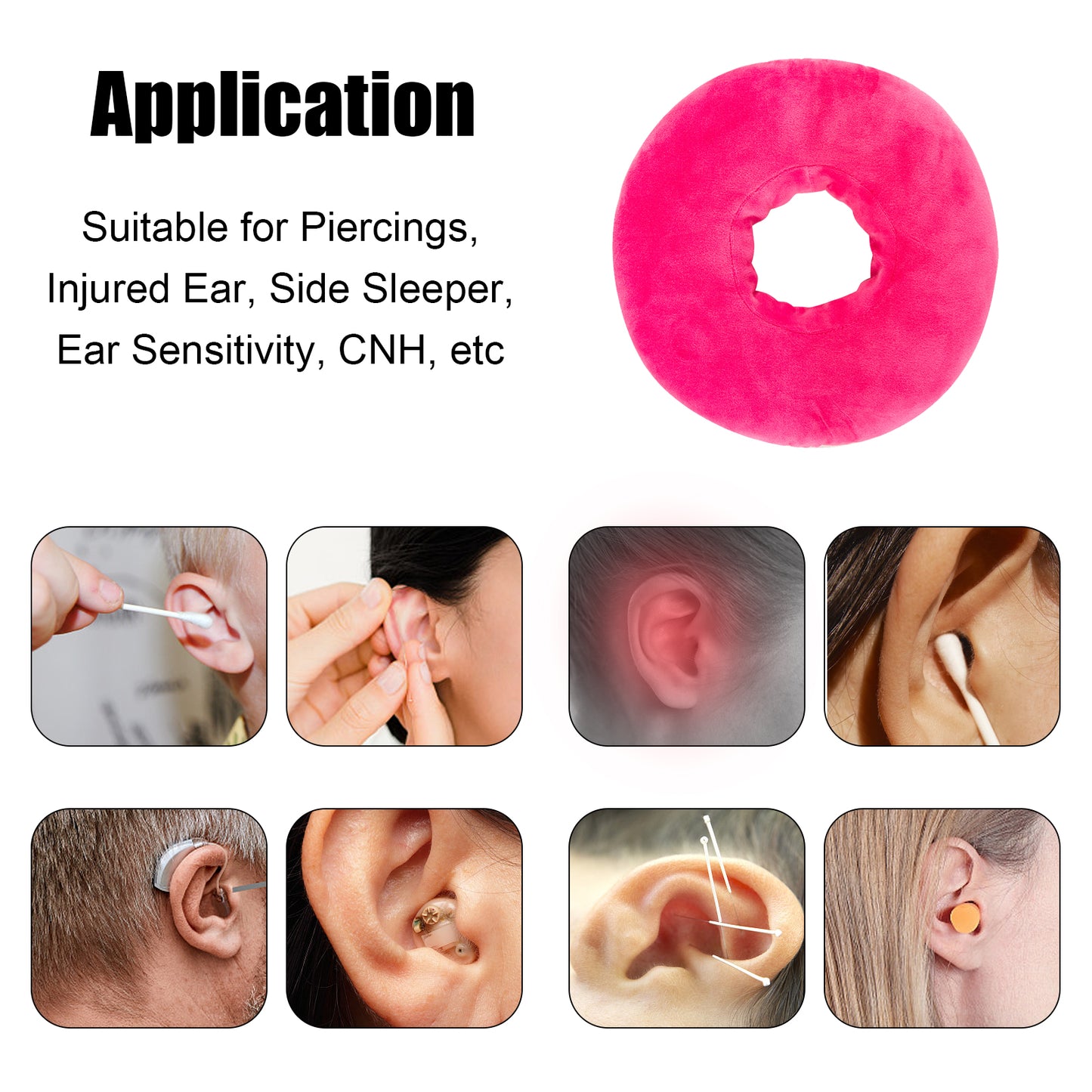 Piercing Pillow Ear Piercing Pillow for Side Sleepers Donut Pillow for Ear Piercing Ear Surgery CNH Ear Pillow with Hole for Ear Pain Relief,Reduces Ear Pressure | Earring Pillow