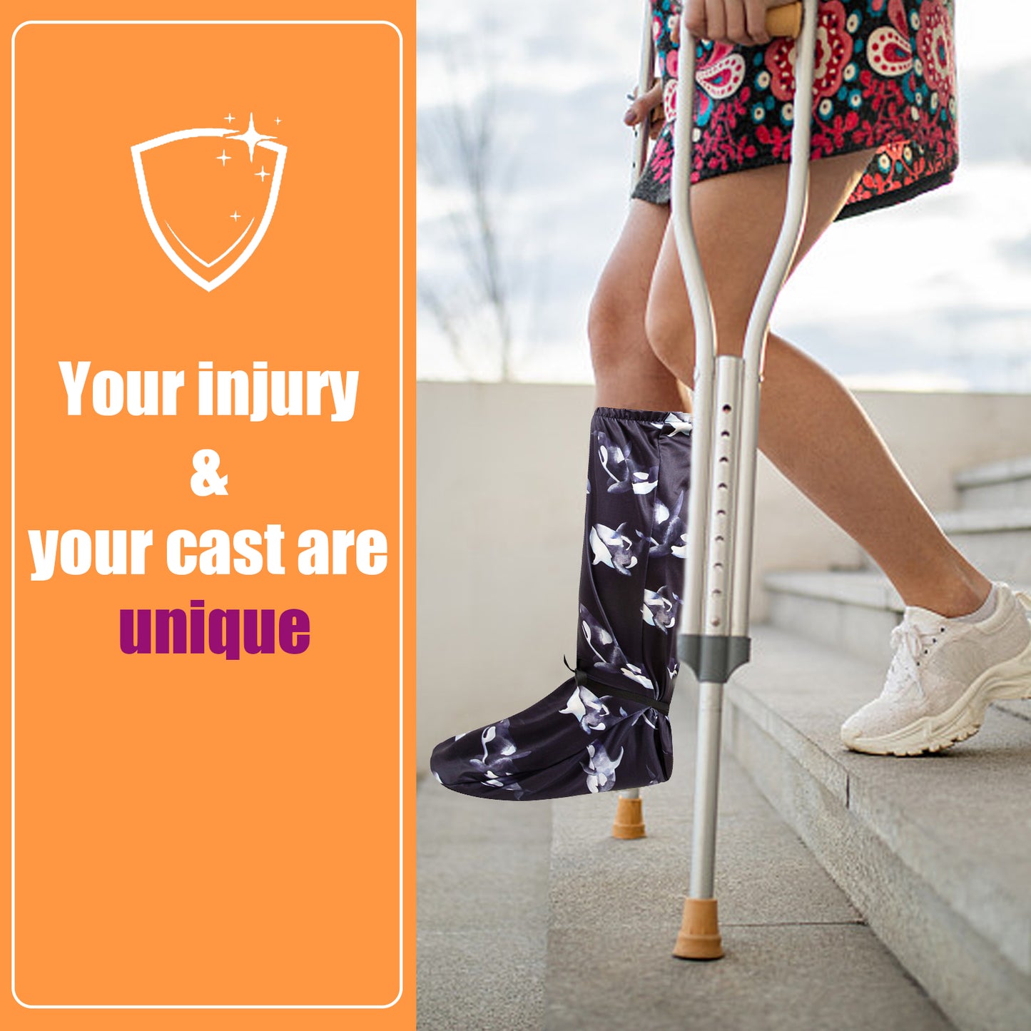 Fashionable Leg Cast Cover, Leg Cast, Sock Cast Cover Below the Knee, Cast Sock Cover for Foot Protective Leg Cast Sleeve for Foot Leg Men Women, Decorative and Washable