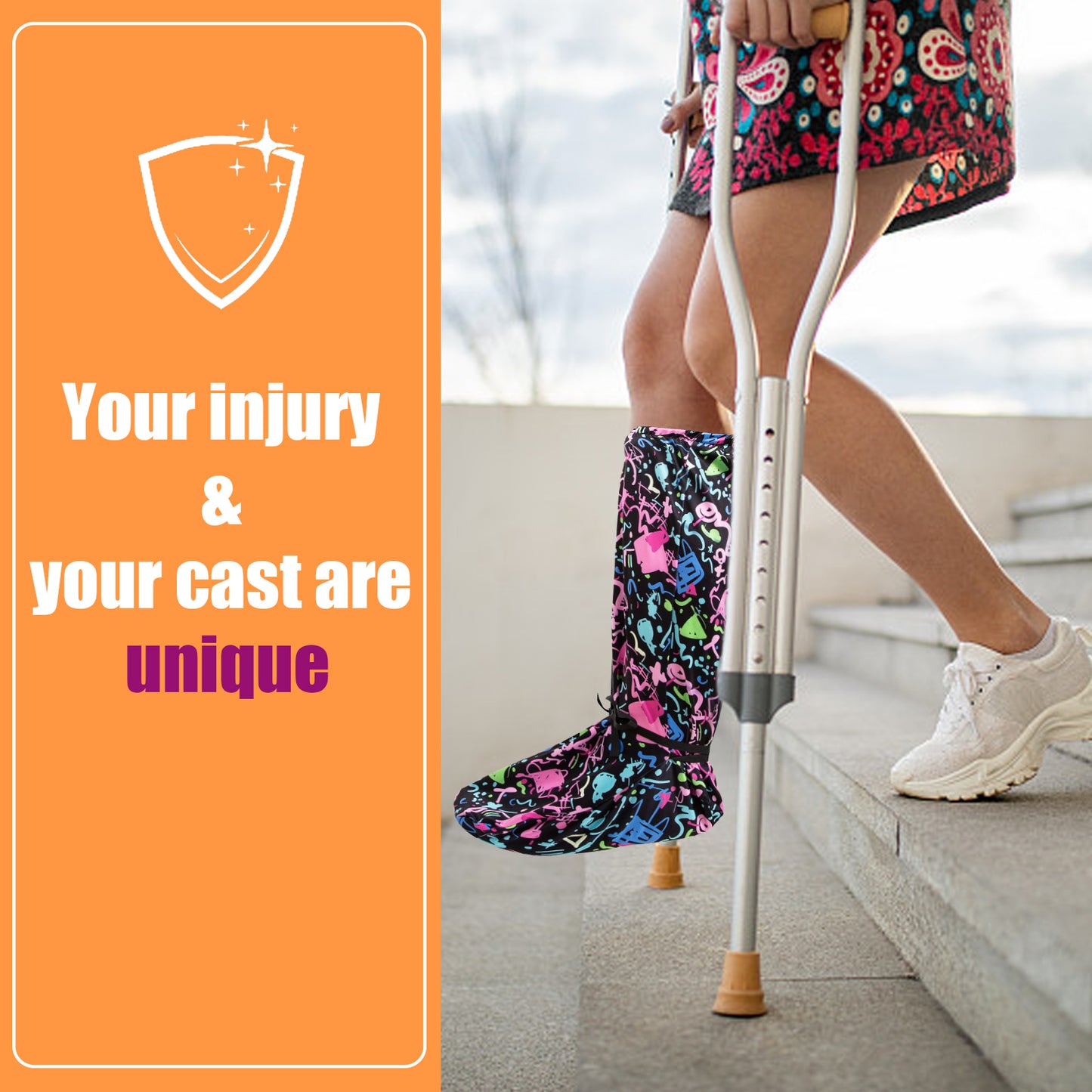 Fashionable Leg Cast Cover, Leg Cast, Sock Cast Cover Below the Knee, Cast Sock Cover for Foot Protective Leg Cast Sleeve for Foot Leg Men Women, Decorative and Washable