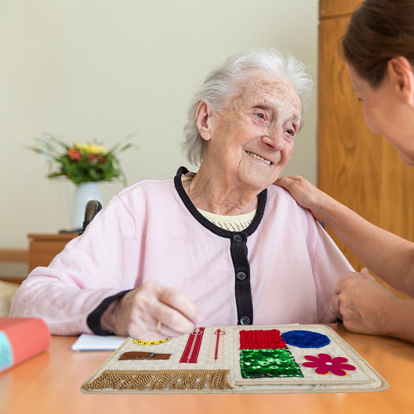 Fidget Blanket for Adults with Dementia,Elderly Fidget Toy,Alzheimers Dementia Products for Elderly,Dementia Activities for Seniors,Memory Games Keeping Busy,Anxiety Relief Sensory Toy for Autistic