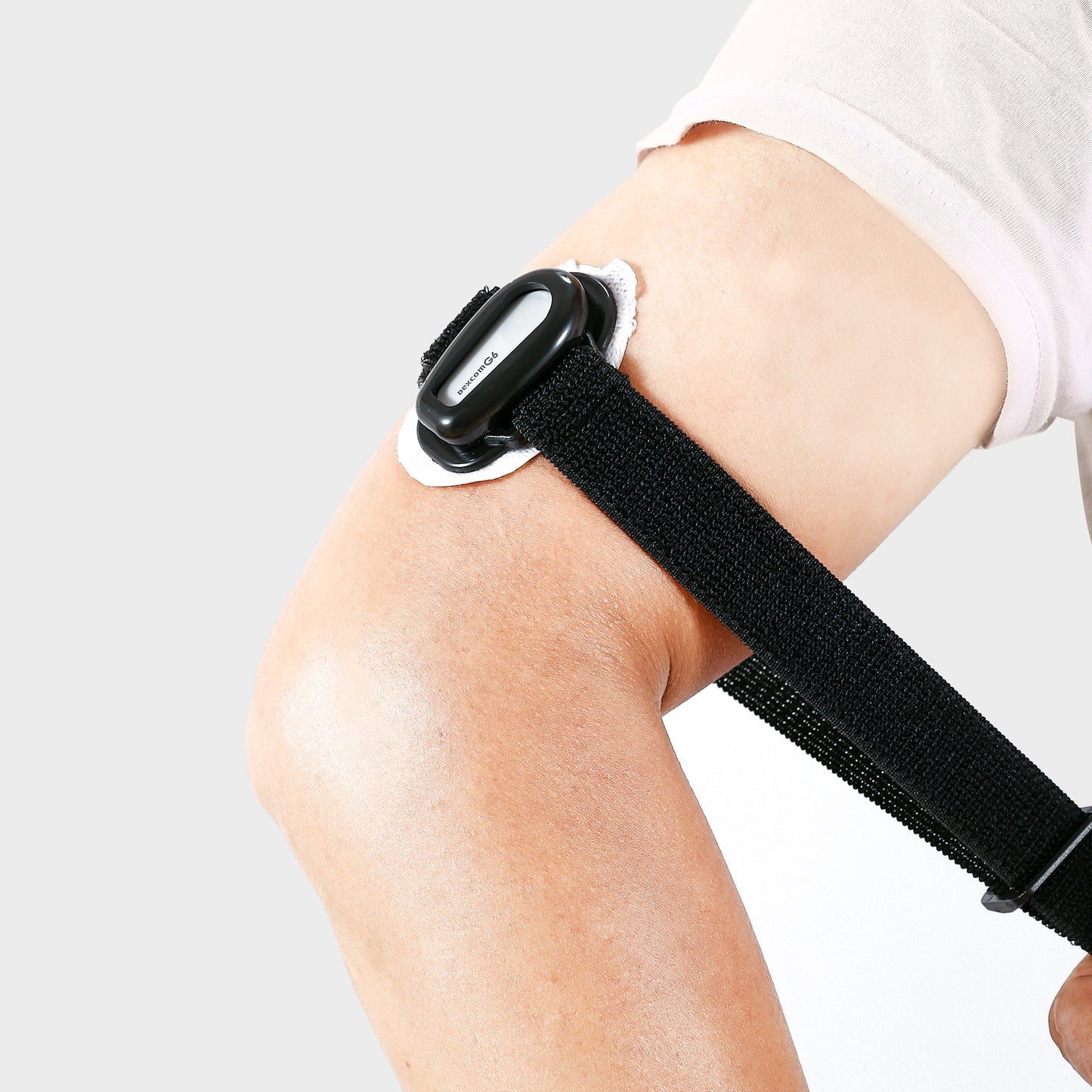 Armband for Dexcom G6, Glucose Monitoring System Protection Sensor Cover, 4-16 Inch Adjustable Flexible CGM Transmitter Diabetes Arm & Leg Band, No More Adhesive Patches (Black)