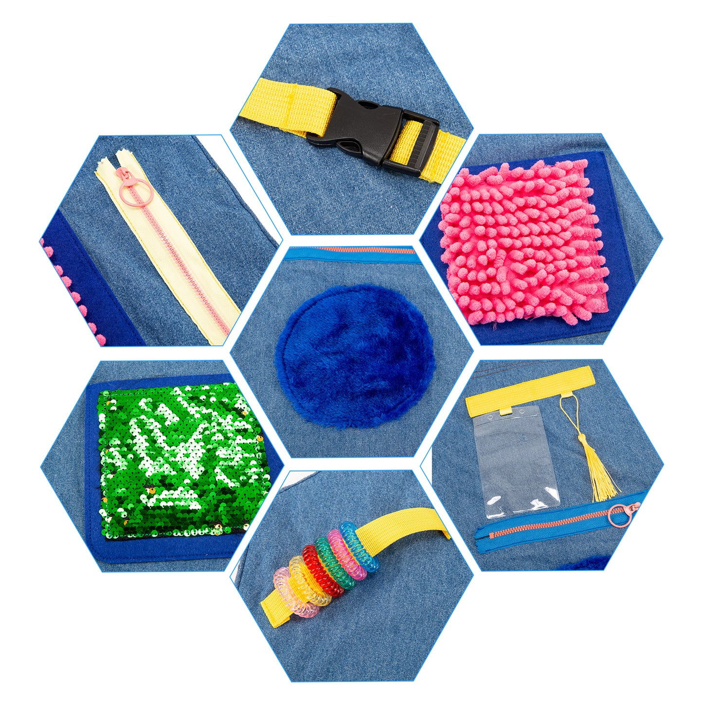 Fidget schort voor senioren, nestdeken voor dementieziekten, sensorische deken voor dementiepatiënten, Alzheimer, Parkinson, autisme, fidget-speelgoed voor angst, dementiehulpmiddelen, sensorische producten