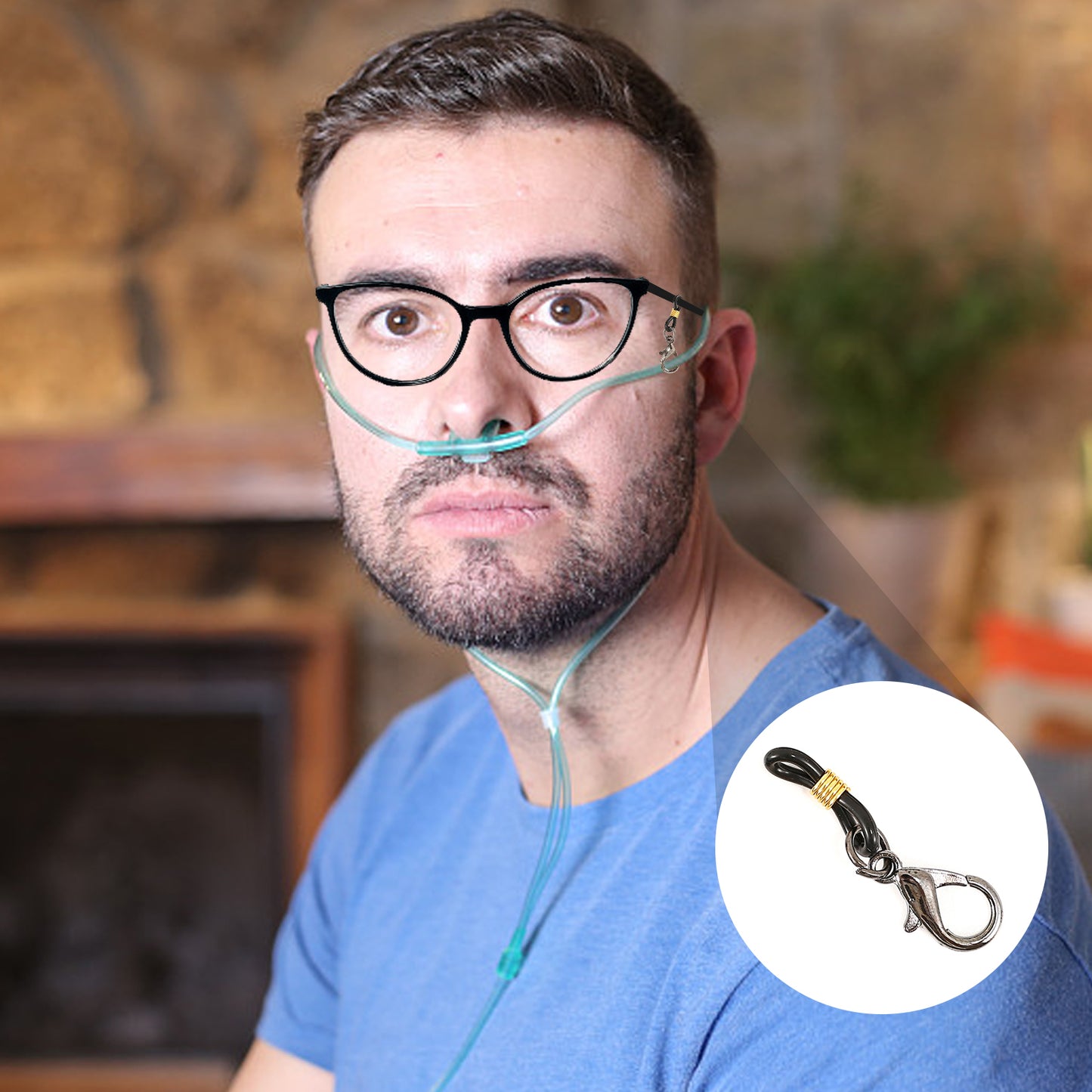 Oxygen Tube Clips for Glasses (10 Pack), Nasal Cannula Ear Cushions Comfortable Oxygen Hose Holder Ear Pain Relief for Seniors, Children, Adults