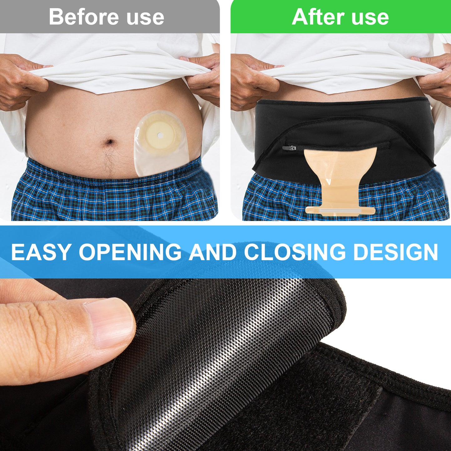 Ostomy Belt Black | Stealth Belt for Ostomy Bag | Ostomy Support Belt | Ostomy Bag Covers | Ostomy Wrap | Ostomy Supplies (M)