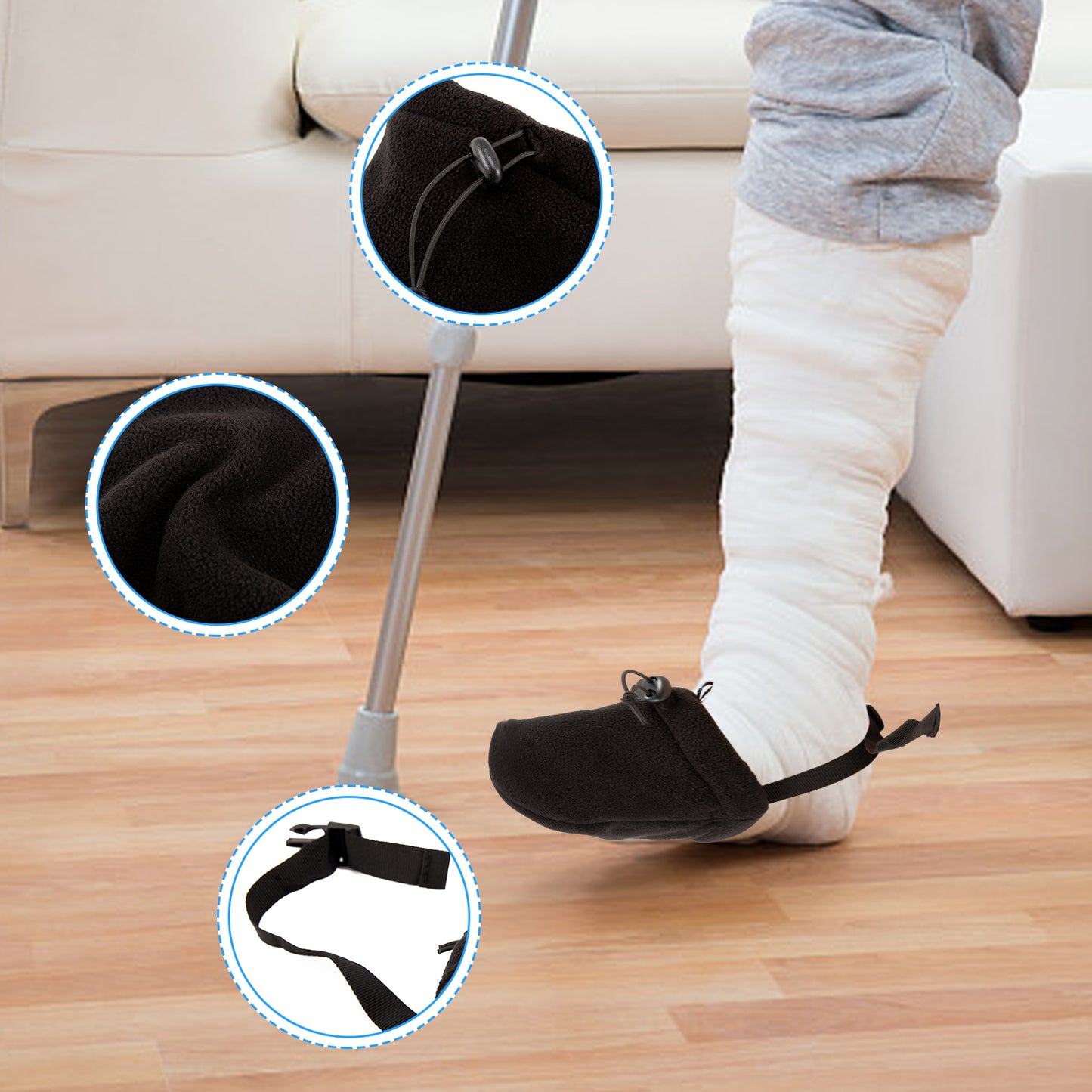 Cast Socks Over Cast for Men and Women, Non Slip Cast Toe Cover Sock, Adjustable Cast Cover for Leg, Foot, Ankle and Toe Cast, Foot Cast Toe Cover Protector Socks Adults to Keep Warm