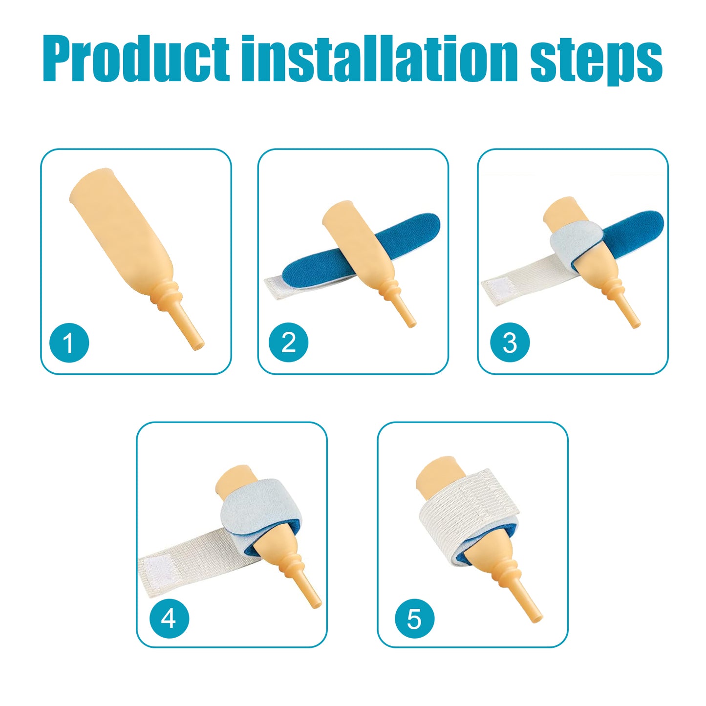 Male External Catheter Fixer Strap, Incontinence Sheath Holders,Male Urinary Incontinence Penile Clamp for Patient, Condom catheters for Men，Reusable Holder Band Anti-Slip Off Fixed Belt